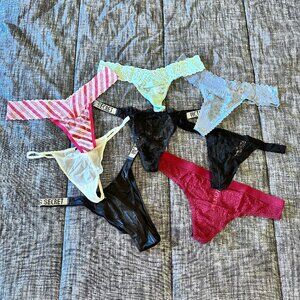 Victoria's Secret Panties (11), Thongs, Cheekies L Like-new bundle